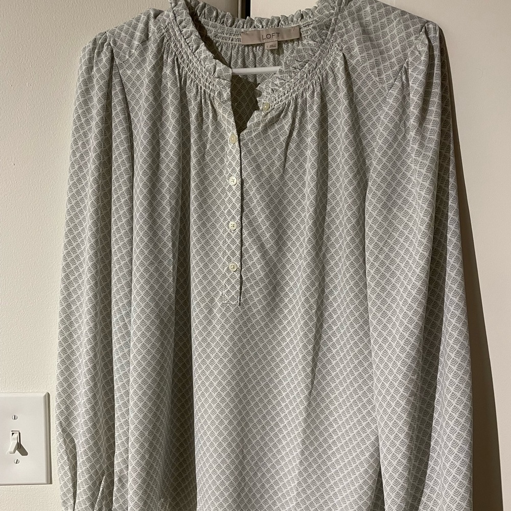 White and Grey Blouse